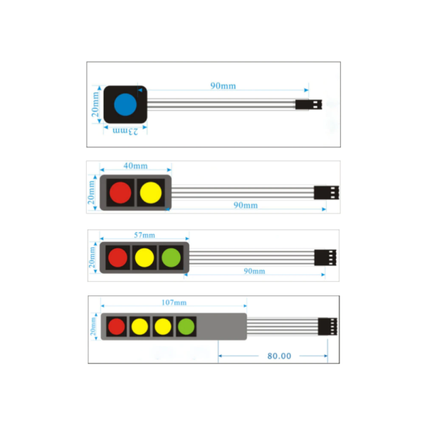 Interruptor Boton de membrana 1x2 teclas Matriz de teclado Arduino 3 colores