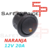 IInterruptor ON OFF con luz LED Redondo 20mm SPST 12V 20A NARANJA