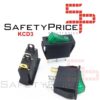 Interruptor basculante SPDT 3 pines y 2 posiciones On-off con LED KCD3 Verde