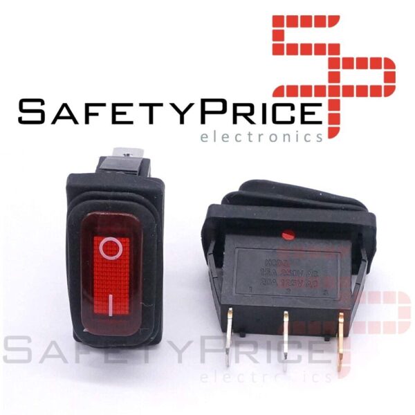 Interruptor basculante SPST impermeable 3 pines 2 posiciones Led ROJO KCD3-101NW