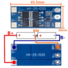BMS 2s 20A Modulo cargador bateria litio 18650 7,4 V/8,4 V