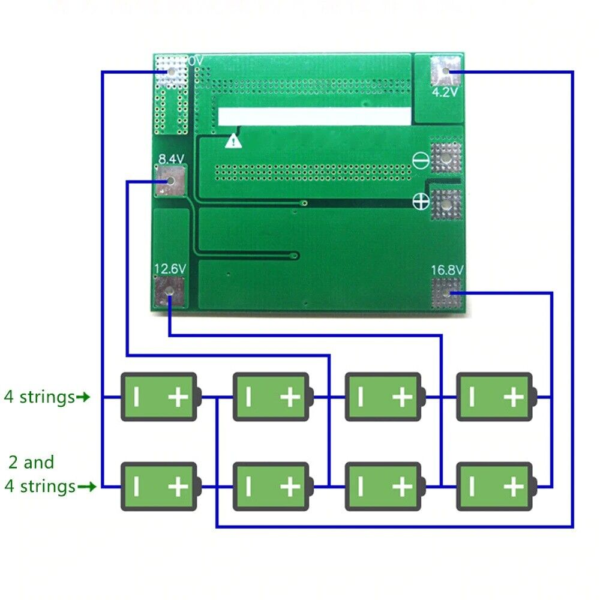 BMS 4s 40A (Enhanced) Modulo proteccion bateria litio 18650 16.8V - 18.1V