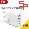 Cargador de telefono movil carga rapida QC3.0, 3.1A, USB C 36 W 5V4A 2PD + 2USB