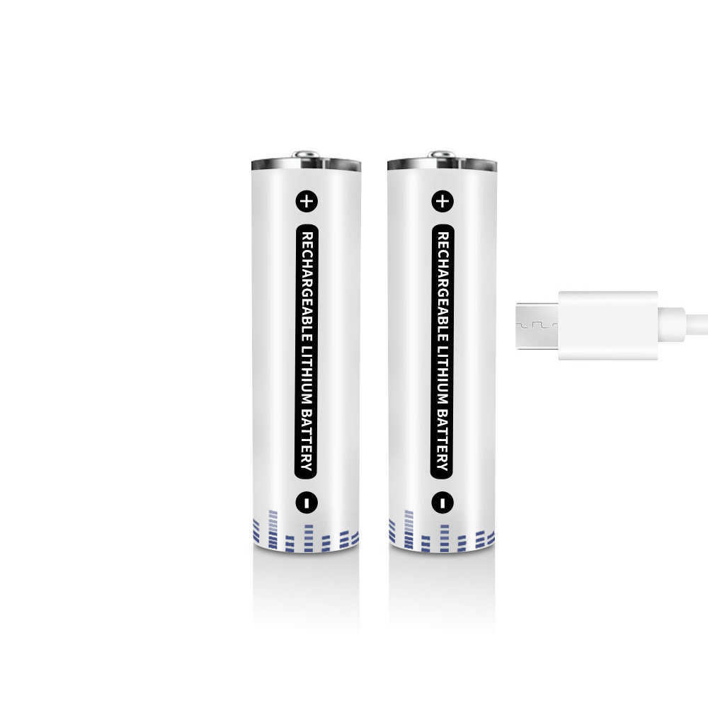 2x Pila Batería de litio recargable por USB Tipo C 1.5v AAA 600mAh