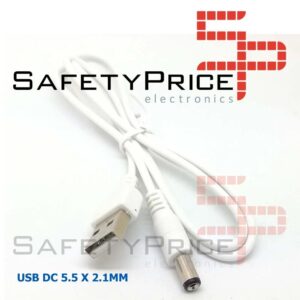 CABLE DE ALIMENTACIÓN USB 2.0 MACHO A DC 5.5 x 2.1MM blanco