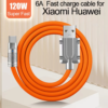 Cable de silicona liquida de carga super rapida de 120 W 6A Tipo C