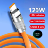 Cable de silicona liquida de carga super rapida de 120 W 6A Tipo C