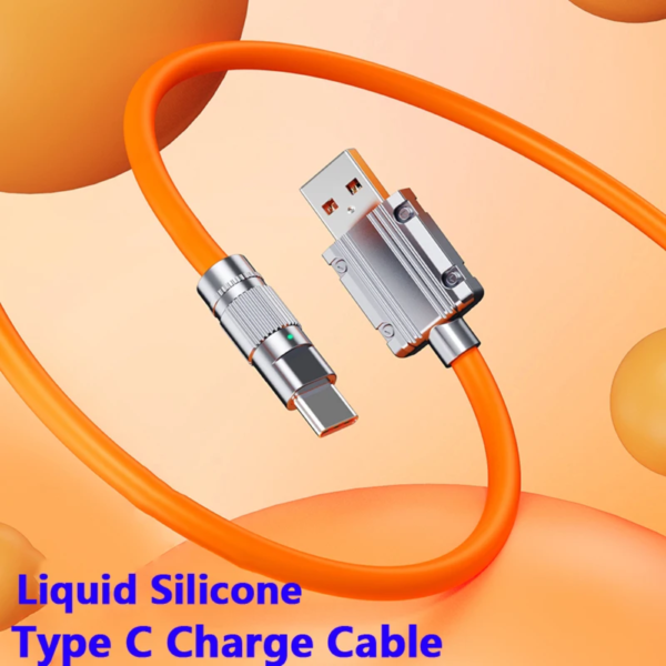 Cable de silicona liquida de carga super rapida de 120 W 6A Tipo C