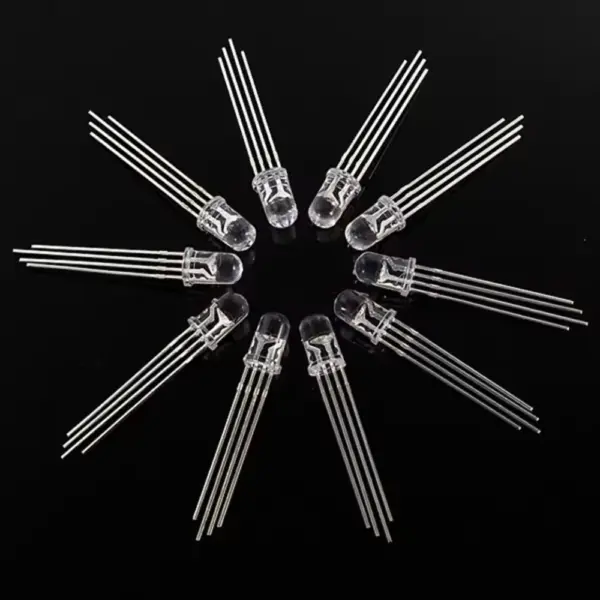 10x Diodo Led RGB 5mm 4 pines tricolor Catodo comun pin multicolor - Imagen 3