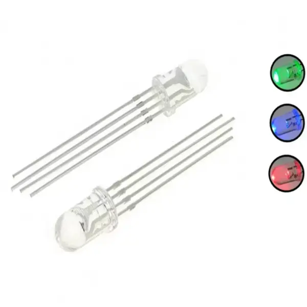 10x Diodo Led RGB 5mm 4 pines tricolor Catodo comun pin multicolor - Imagen 4