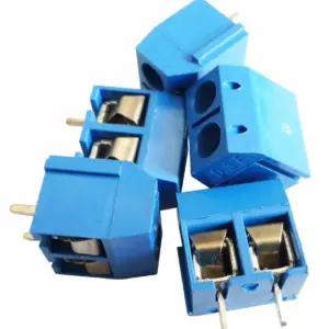 10x Borna Clema Conexion 2 Pines 5mm Azul Pcb Enlazable Tornillo Bloque