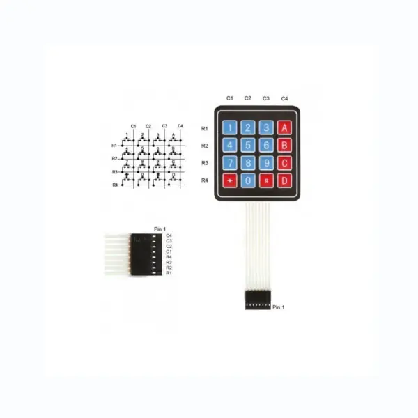 Teclado Membrana 4x4 16 Teclas - Matrix Keypad Keyboard Key Arduino Electronica - Imagen 2