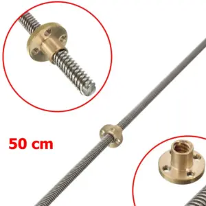 Kit Husillo 8mm Con Soporte Rodamiento Tuerca Acoplador Impresora 3d Cnc 50cm
