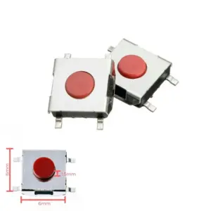 20x Mini pulsador SMD 6.6x2.5mm tactil pcb rojo red touch