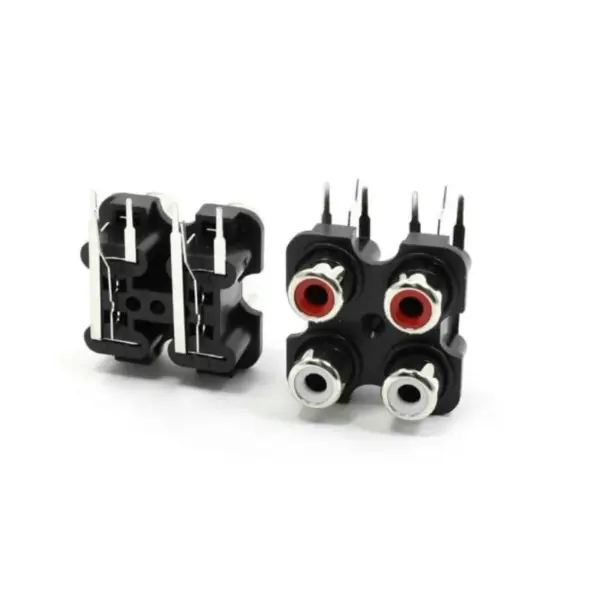 2x Doble conector RCA hembra montaje en panel