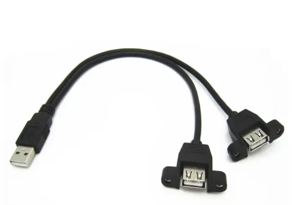 Cable alargador usb 30cm macho a doble hembra
