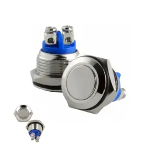 Pulsador de metal acero 16 mm para panel N / A NO 2A 36V