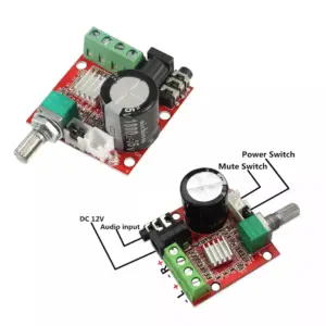 PAM8610 mini amplificador de potencia TDA2030 12V 10W amplificador estéreo de clase D