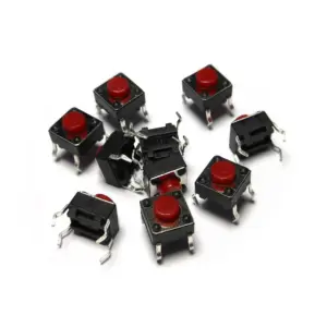 20x Pulsador Mini pulsador 6x6x5mm PCB ROJO