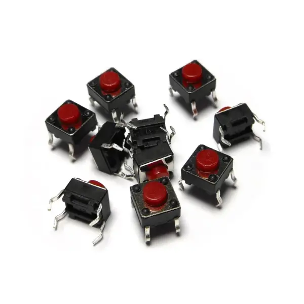20x Pulsador Mini pulsador 6x6x5mm PCB ROJO