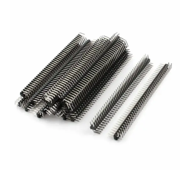 5x Doble TIRA PINES MACHO acodada 1x40 pines negro row male soldar Arduino 40 pines