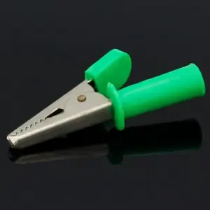 PINZA COCODRILO AISLADA PARA CONECTOR BANANA 4MM VERDE