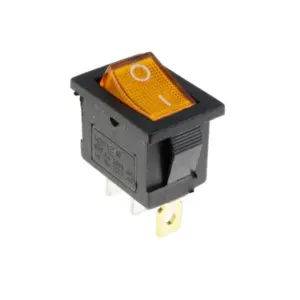 Interruptor On Off Con Luz 220v Naranja Rectangular Cuadrado Spst 6a 220v