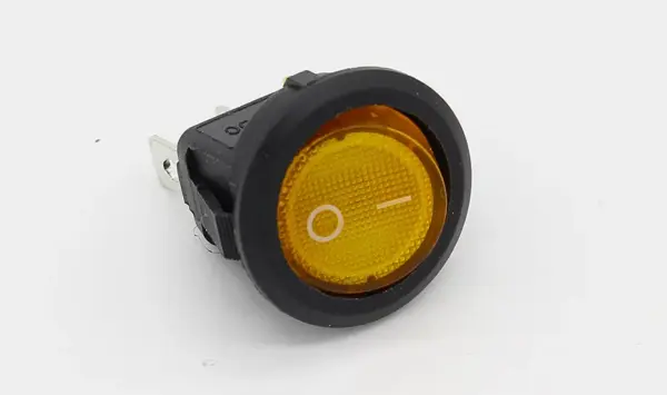 Interruptor On Off Con Luz Amarillo Redondo Rectangular 20mm Spst 12v 20a
