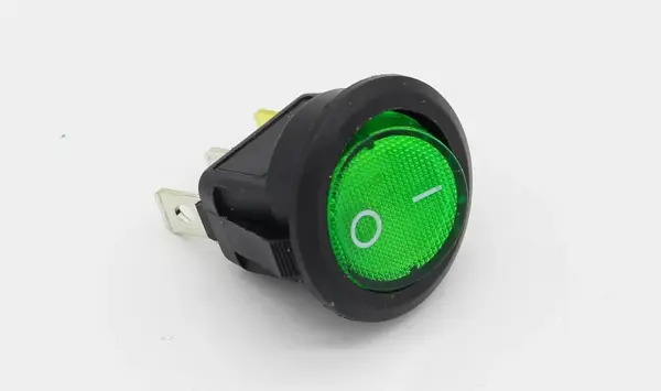 Interruptor On Off Con Luz Verde Redondo Rectangular 20mm Spst 12v 20a Sp