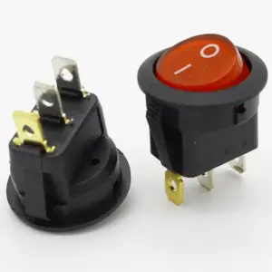 Interruptor On Off Con Luz Rojo Redondo Rectangular 20mm Spst 250v 6a