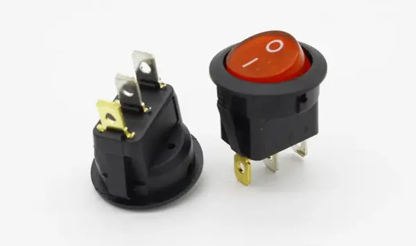 Interruptor On Off Con Luz Rojo Redondo Rectangular 20mm Spst 250v 6a