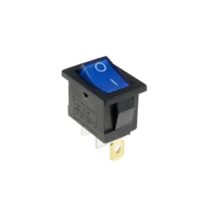 Interruptor On Off Con Luz 220v Azul Rectangular Cuadrado Spst 6a 220v