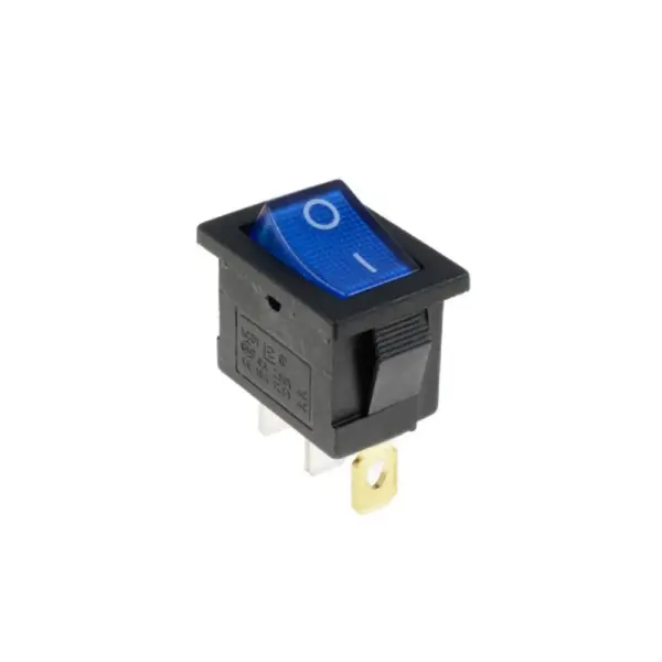 Interruptor On Off Con Luz 220v Azul Rectangular Cuadrado Spst 6a 220v