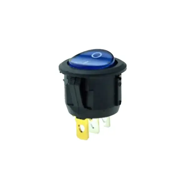 Interruptor On Off Con Luz Azul Redondo 20mm Spst 220v 6a