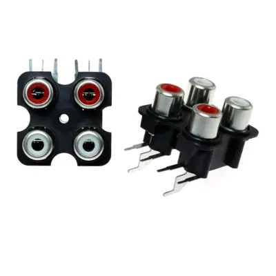 2x Doble conector RCA hembra montaje en panel - Imagen 4