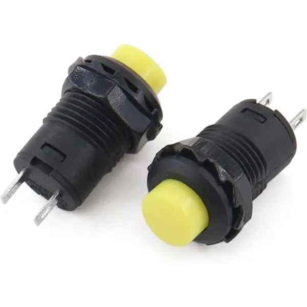 2x Interruptor Amarillo Redondo 12 Mm Empotrable 2 Posiciones - Imagen 2