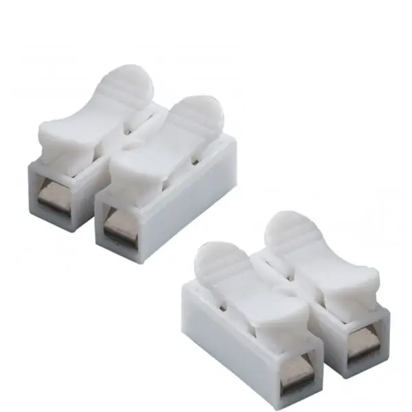 5x Regleta 2 Polos Con Clip Clema Ficha Empalme Para Cables Conexion Rapido