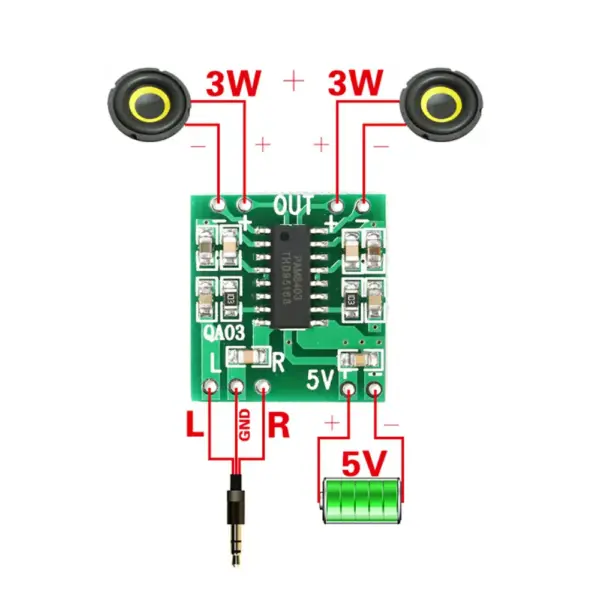 Pam8403 2x3w Mini Amplificador Dual Channel Audio Stereo - Imagen 2