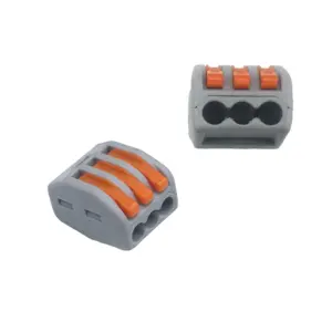 2x Conector Rapido 3 Terminales 32a 4mm 4000v 250v Pines Palanca Wago Pct-213