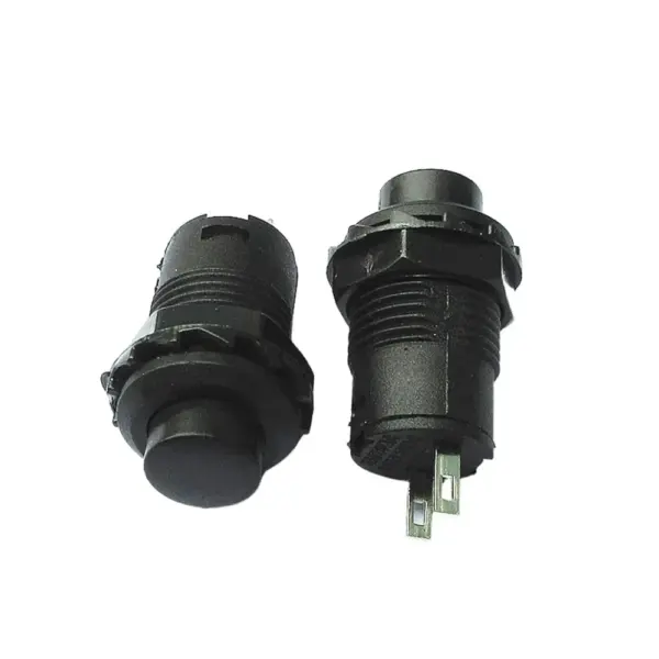2x Pulsador Momentaneo Negro Redondo 12mm Empotrable On Off 2 Posiciones - Imagen 3