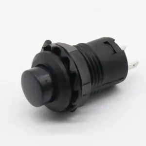 2x Interruptor Negro Redondo 12 Mm Empotrable Boton On Off
