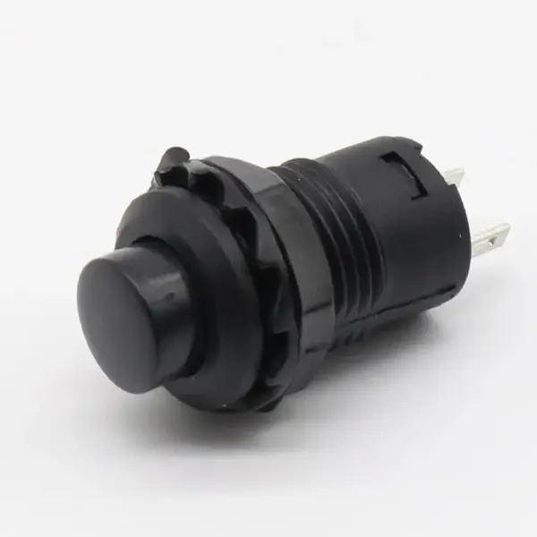 2x Interruptor Negro Redondo 12 Mm Empotrable Boton On Off