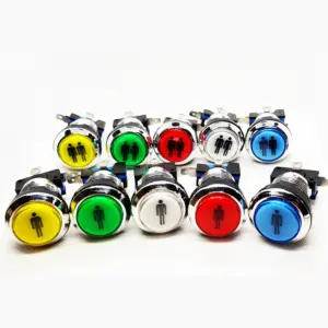 Pulsador Arcade Push Button Led Iluminado Bartop Stick Player 5 Colores