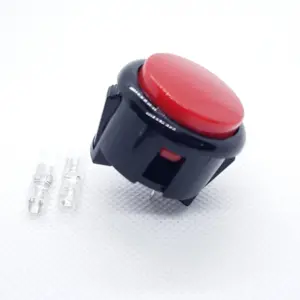 Pulsador Arcade 30mm Rojo faston Jamma Push button Bartop Raspberry