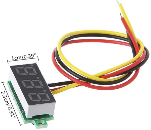 Mini Voltimetro 2,5v - 30v Dc 2 Hilos Display Digital Azul 0,36 - Imagen 2