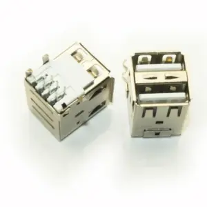 2x Conector Usb Hembra Doble Tipo A Pcb Socket