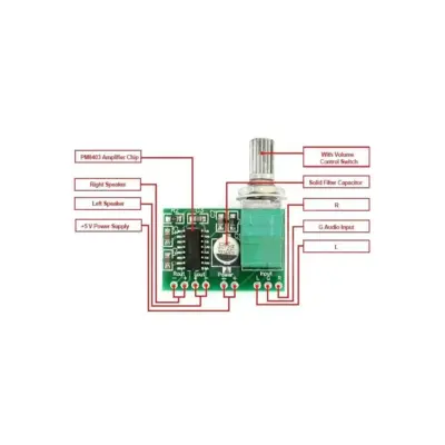 Pam8403 2x3w Potenciometro Dual Channel Audio Stereo Amplifier Board - Imagen 5