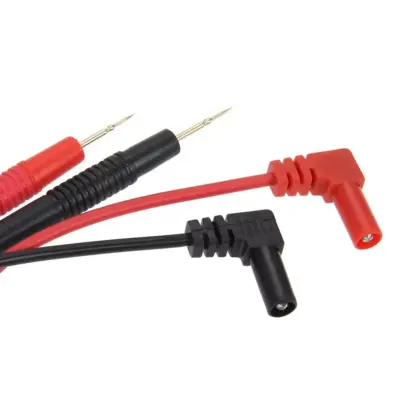 2 Cables Sondas Para Polimetro Multimetro 80cm Puntas Pinza Conector - Imagen 2