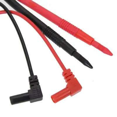 2 Cables Sondas Para Polimetro Multimetro 80cm Puntas Pinza Conector - Imagen 4