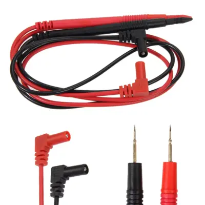 2 Cables Sondas Para Polimetro Multimetro 80cm Puntas Pinza Conector - Imagen 5